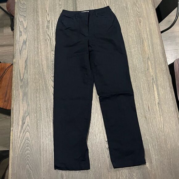 Talbots Womens Black High Waisted Stretch Career Work wear Straight Leg Pants 4 - Picture 1 of 12